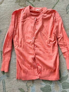 J. Crew Pale Orange Creamsicle Crewneck Button Jackie Cardigan